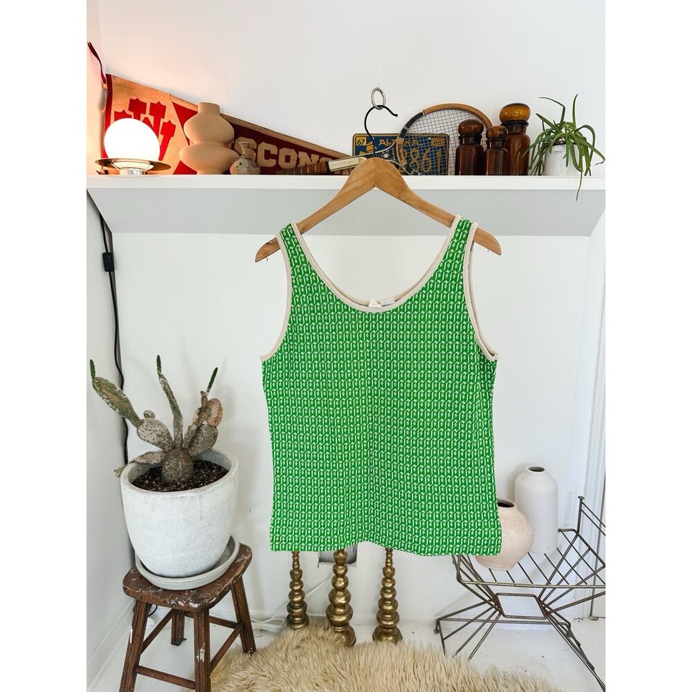 Vintage 1970s Disco Fashion by Cory Funky Tank Top Medium 18 x 25